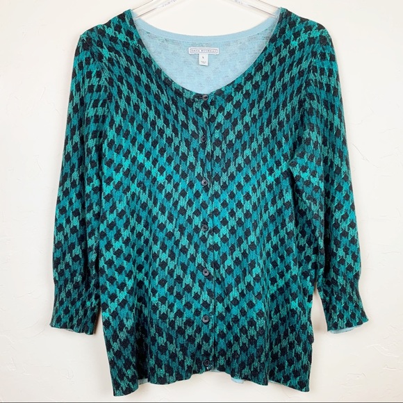 DANA BUCHMAN Teal Turquoise Jade Dream Sweater L - Picture 1 of 7